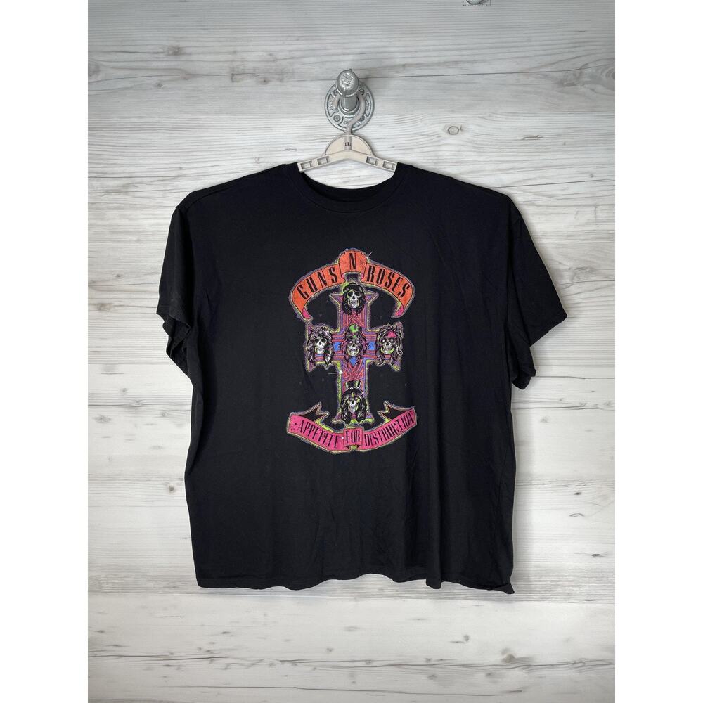 Guns N' Roses Shirt Womens‎ 2X Black Appetite For Destruction Graphic Band Tee